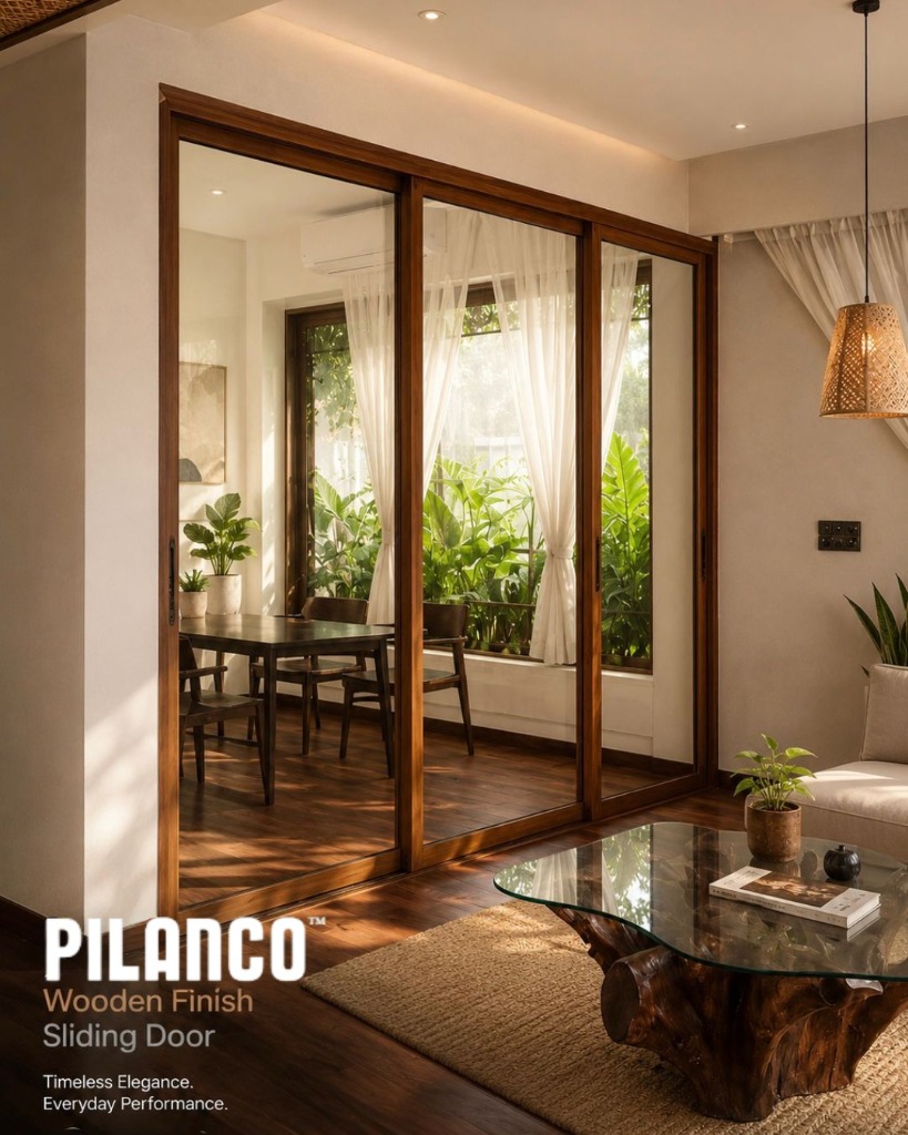 PILANCO Premium Wooden Finish Sliding Door